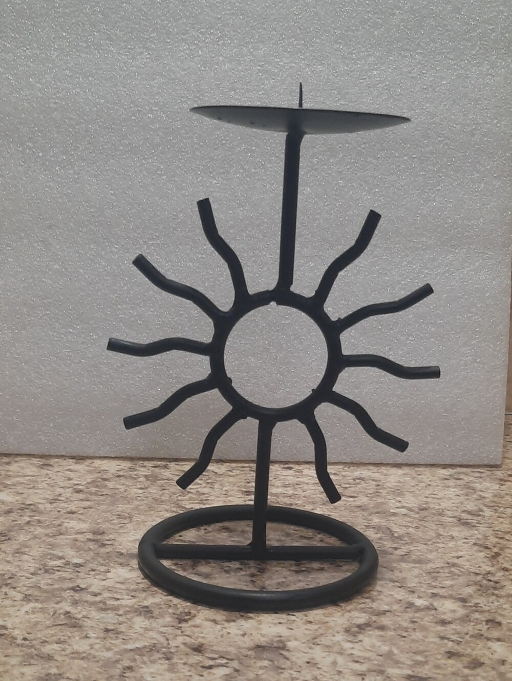 Black Metal Sunburst Candle Holder